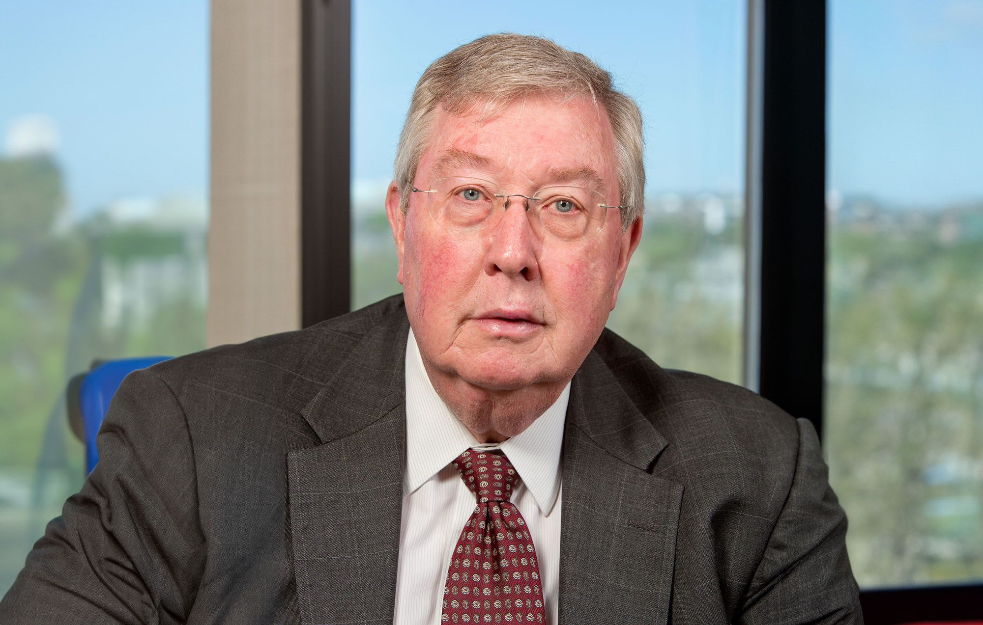 Anthony Benton of Stuart & Branigin profession headshot at his office in downtown Lafayette.